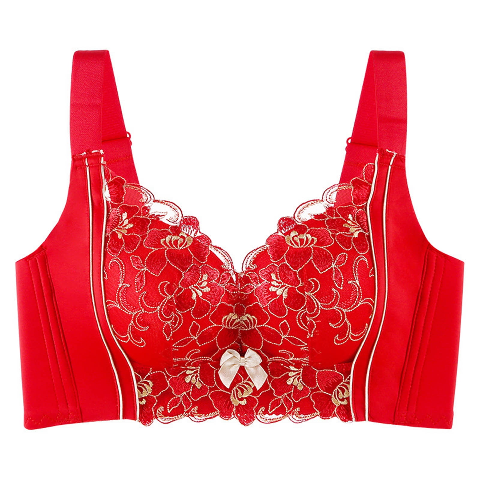 Wancir No-WireWireless Bras for Women Full Coverage Supportive Lightly Lined Cup Lace Bra