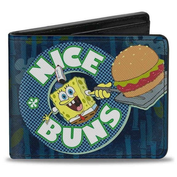 Nickelodeon Wallet, Bifold, Spongebob Nice Buns, Vegan Leather
