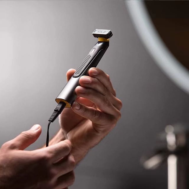 Tête de Rasage Ultra Mince Détachable & Lavable Rechargeable USB Tondeuse pour Cheveux Hommes
