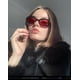 thumbnail image 4 of Gafas de Sol Laurinny Ovaladas con Lentes Rojas para Mujeres y Hombres, Montura Negra, 4 of 8