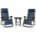 thumbnail image 4 of Gymax 3 Pcs Chaises Longues Sans Fauteuil Inclinable Oreillers Table Pliable Portable Marine, 4 of 10