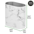 thumbnail image 3 of Bote de basura mDesign delgado en forma de pastilla de acero inoxidable de 7 litros, blanco, 3 of 5
