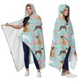 thumbnail image 2 of Wearable Blanket,Cute Boxer Dog and Flowers Florals Hooded Wearable Flannel Blanket for Adults & Teens,Winter Poncho Shawl Wrap Cape Cozy Anti-Pill,50"x60", 2 of 5