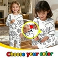thumbnail image 2 of REDARER Girls Weather & Climate DIY Doodle Pajama Set, Long Sleeve Top & Pants Two Piece Outfit, Soft Cozy Kids Sleepwear & Loungewear,8-9 Years, 2 of 6