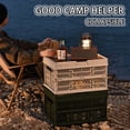thumbnail image 4 of Caja de almacenamiento plegable, estante de camping, caja de almacenamiento apilable, estante portátil, caja de almacenamiento de dos niveles, metal, madera, para camping, para hogar, para, 4 of 8