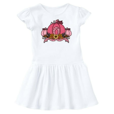 

Inktastic Pink October Pumpkin with Plaid Ribbon and Flowers Gift Baby Girl Dress