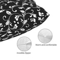 thumbnail image 3 of KLL Black White Leaves Pillow Covers Envelope Closure,Super Soft and Cozy Fuzzy Fleece Pillow Case Cover (No pillow core） 14"x20", 3 of 5