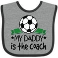 thumbnail image 3 of Inktastic Soccer My Daddy is the Coach Boys or Girls Baby Bib, 3 of 4