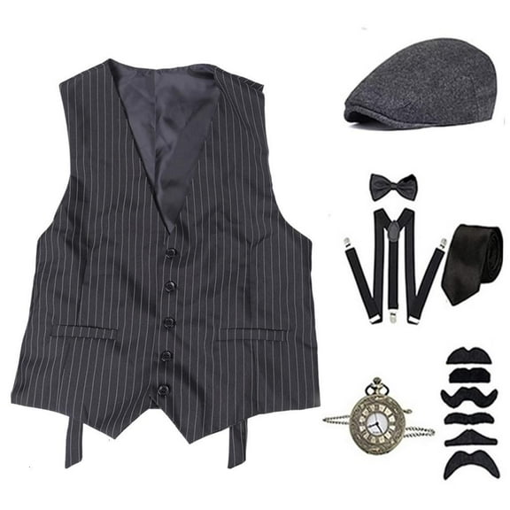 Yammee Halloween 1920s Mens Costume Accessories Set,Roaring 20s Mens Outfit Suspenders