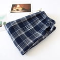thumbnail image 2 of Pants Women Spring Summer Checkered Pajama Pants Knitted Loose Home Trousers Sweat Pants for Womens Dark Blue XL, 2 of 4