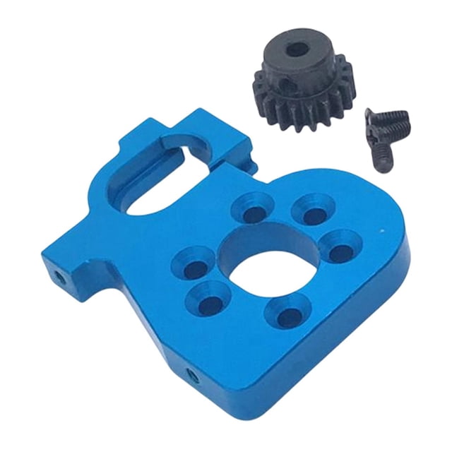 Soporte de asiento para motor con engranaje de 19 dientes para Wltoys 144002, 124017 y 144010. Azul