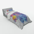 thumbnail image 3 of Ambesonne Leaf Bedding Set 4 Pcs, Vivid Colored Lotus, Queen, Earth Yellow Violet Blue, 3 of 3