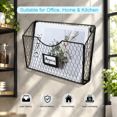 Hanging Metal File Rack Black 6 Pockets Hanging Wall Mount Metal File Organizer Mail Rack ...
