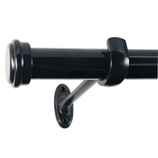 Decopolitan End Cap Curtain Rod Set, 18 to 36Inch, Black Espresso