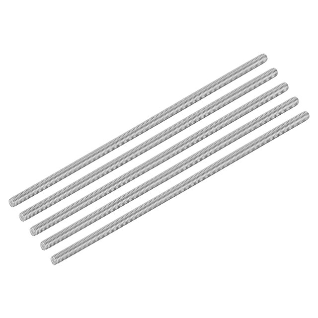 Uxcell Lot de 10 M6 x 200mm Tige Entièrement Filetée Filetage Main Droite, 1 Pas de Filetage
