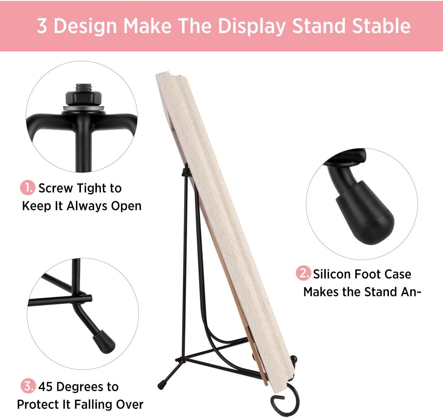 Teamkio 2 Pack Improved Anti-Slip 10 Inch Plate Holder Display Stand Book Display Stand Picture Frame Holder Stand Easel Display Stand
