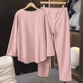thumbnail image 4 of MIUOWANP Womens Big and Tall Pajama Sets Women's Casual Fleece Warm Tops With Pad Trousers Soft Homewear Sleepwear Suits Pink L, 4 of 5