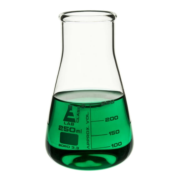 250mL Conical Flask - Wide Neck - Eisco Labs 3.3 Borosilicate Glass ( Single flask )