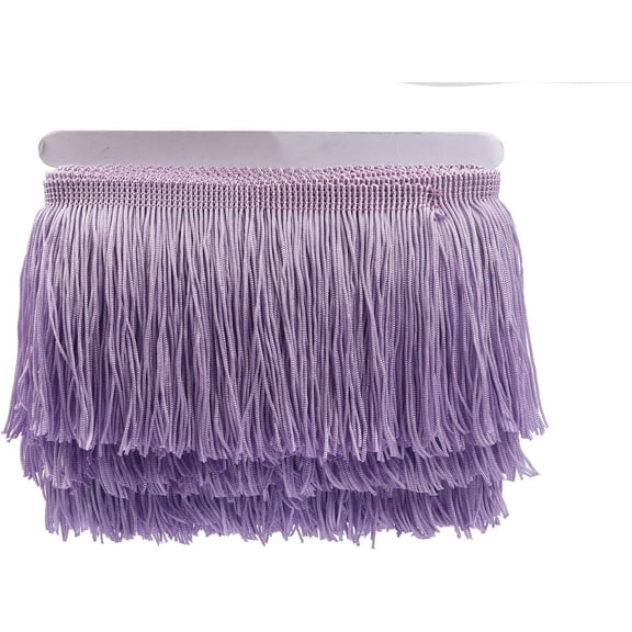 YYCRAFT 10 Yards 4 Inch Wide Tassel Curtain Fringe Trim by The Yard for DIY Sewing Crafts Clothing Curtains Decoration-Lavender