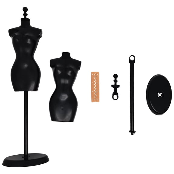 4pcs Plastic Doll Dress Form Mannequin With Base Stand,Doll Mannequin Model Stand Accessories,271mm x 78mm/10.66'' x 3.07'',White