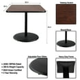 thumbnail image 3 of Hampden Furnishings Bennet Collection Steel Frame 36" Square Top, Round Base, 42" Height, Cafe Table, Black Frame/Mahogany Top, 3 of 5