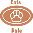 thumbnail image 1 of Girls Cats Rule Vibrant Pets Wall Decal Decoration Cute cat Paw Silhouette Lasts Years and Easily Removable - Size: 30 In(W) x 30 In(H), 1 of 3