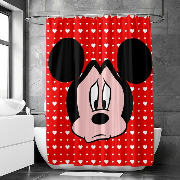 Disney Mickey and Minnie Mickey Mouse Green Leaves Shower Curtain