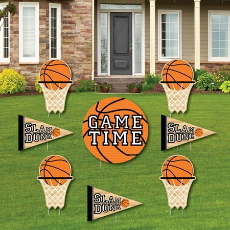 Yard Balls Nothin' But Net - Basketball - Yard Sign & Outdoor Lawn Decorations - Baby Shower or Birthday Party Yard Signs - 8 Ct ()