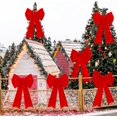 thumbnail image 5 of Pakyozj 8PCS Red Bows Christmas Decorations, 12 x 18 Inches Outdoor Christmas Bows, Red Velvet PVC Hanging Large Xmas Decor Indoor Outdoor Velvet Xmas Party Supplies for Wreath Stairs, 5 of 7