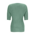 thumbnail image 3 of APEXFWDT Women's Plus Size V-Neck Knit Top 1X-5XL - Soft Three Quarter Sleeve Pullover Sweater with Ribbed Trim Casual Wear,XXXXL,Army Green, 3 of 6