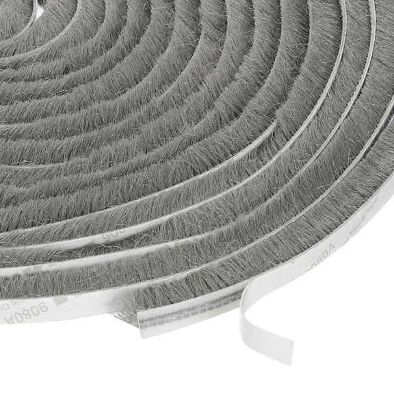 Adhesive Brush Seal Weather Stripping 5/16" x 1/4" x 16.4ft for Sliding Sash Door Window Wardrobe Seal, Gray