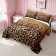 thumbnail image 3 of Erosebridal Wood Grain Leopard Bow Bed Spread Queen for Girls, Rustic Cheetah Animal Print Queen Coverlet Set, 3 Pieces 1 Quilt and 2 Pillowcases, 3 of 7