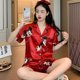 thumbnail image 3 of Disney-Pijama de Mickey Mouse para mujer, camisones de manga corta, seda de simulación, Sexy, primavera y otoño, conjunto de ropa de dormir para el hogar, 3 of 4