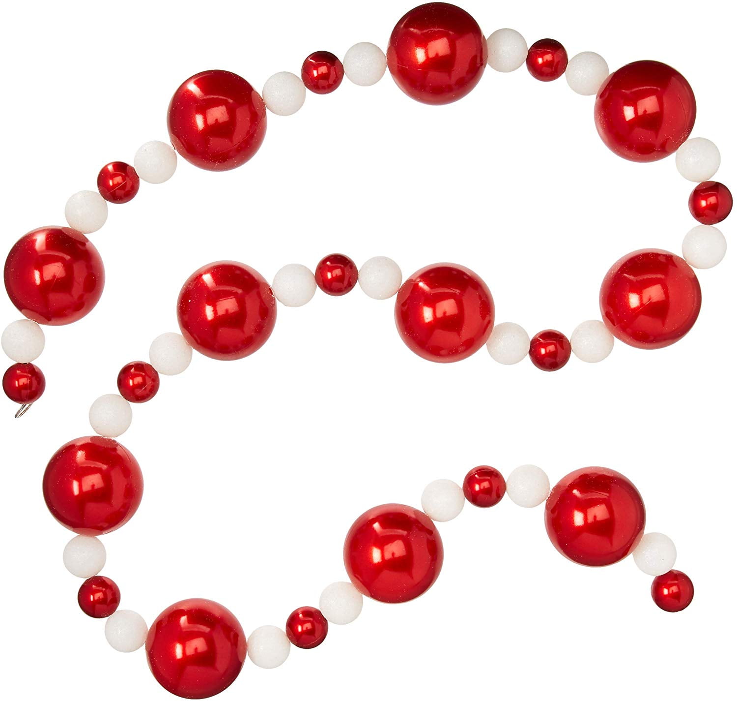 6' Red & White Ball Christmas Garland