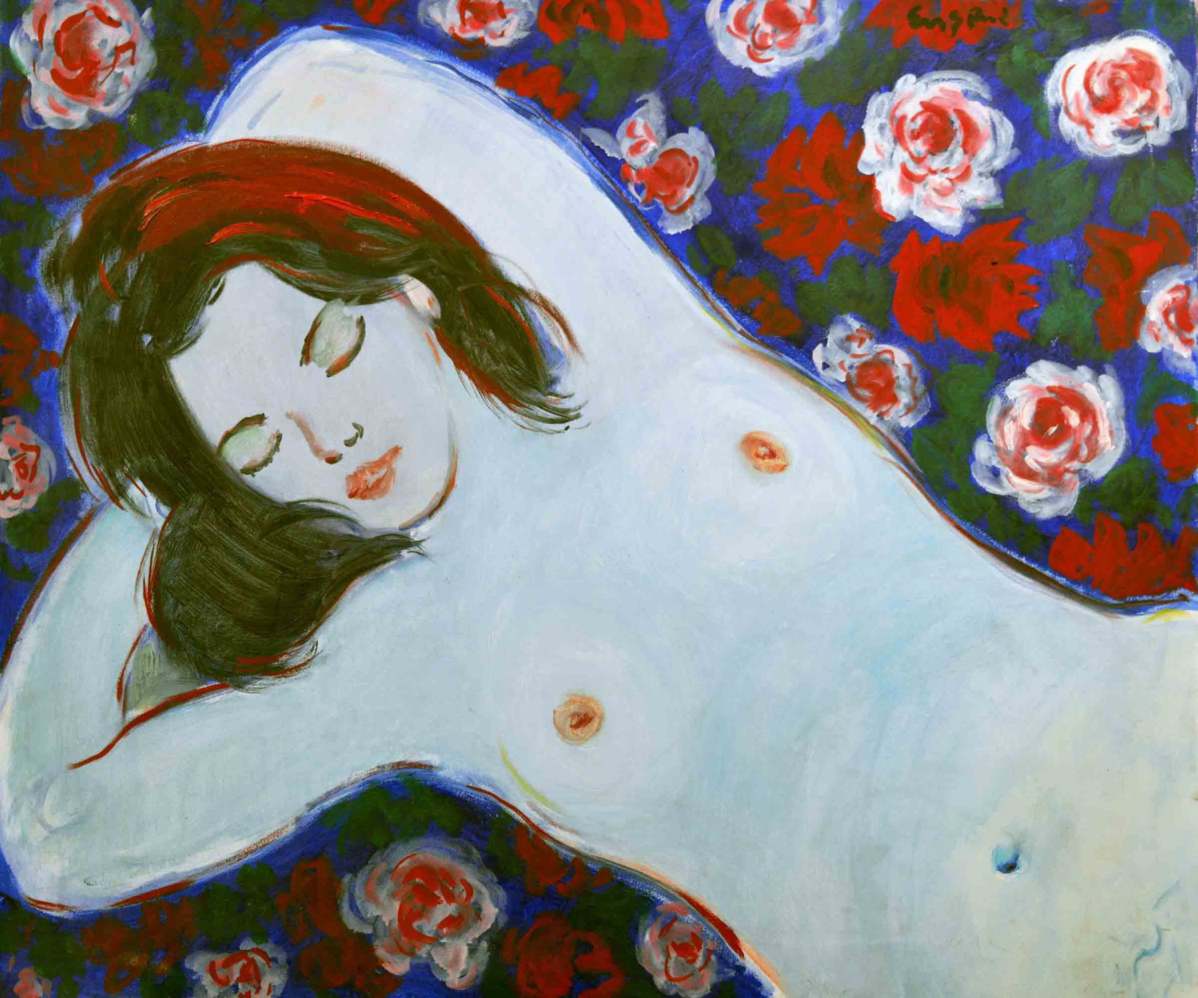 "Dreaming Figure" Painting Print on Wrapped Canvas
