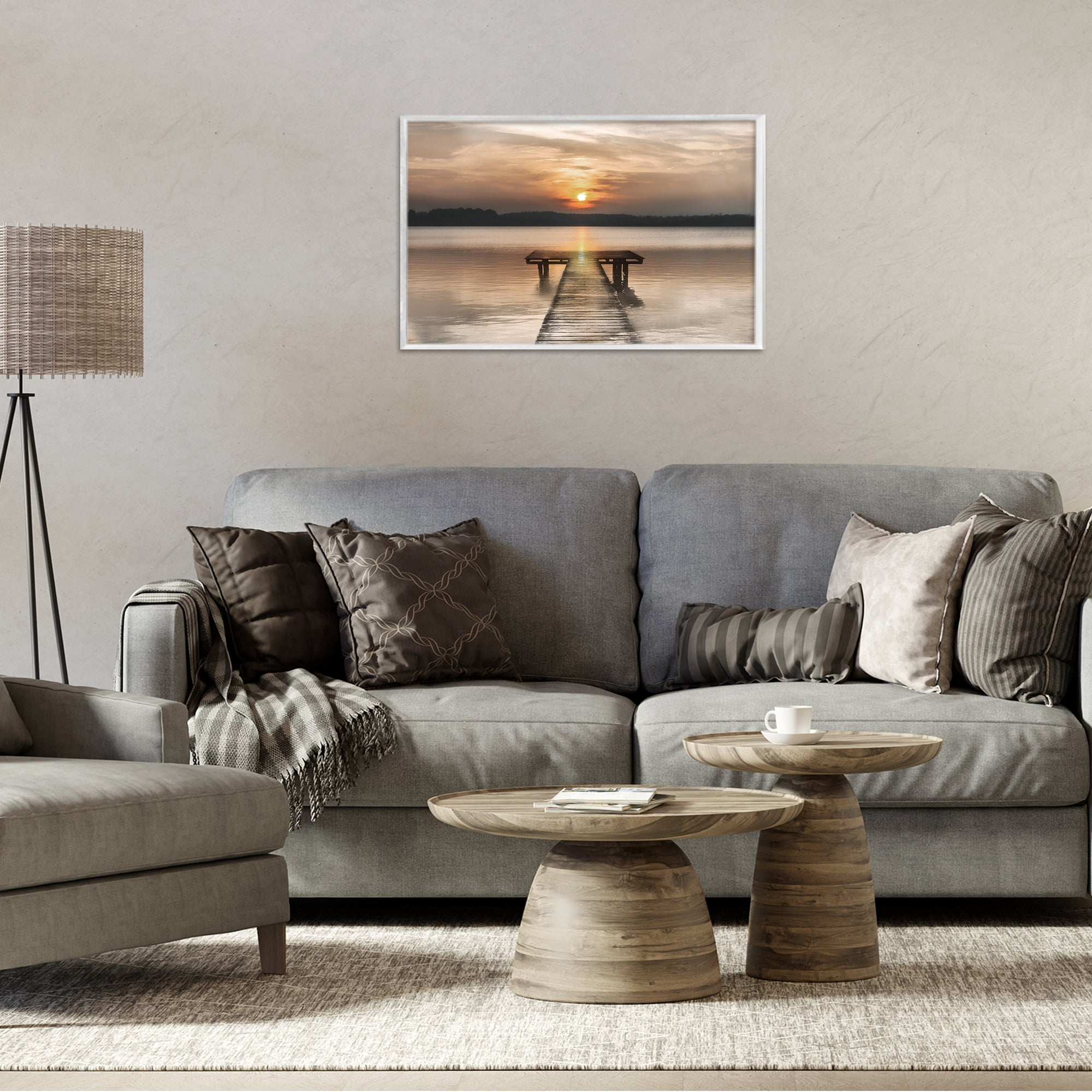 Stupell Industries Centric Reflective Sunrise White Framed Giclee Art, design by Irene Weisz