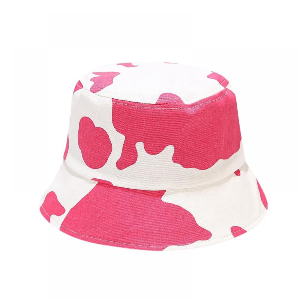 Retro Beach Bucket Hat Casual Cow 