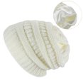 thumbnail image 1 of Gorros de punto de invierno para hombres y mujeres, doble capa, gorros de invierno, capó, interior de satén, estilo minimalista (blanco) Rojo Verde, 1 of 4