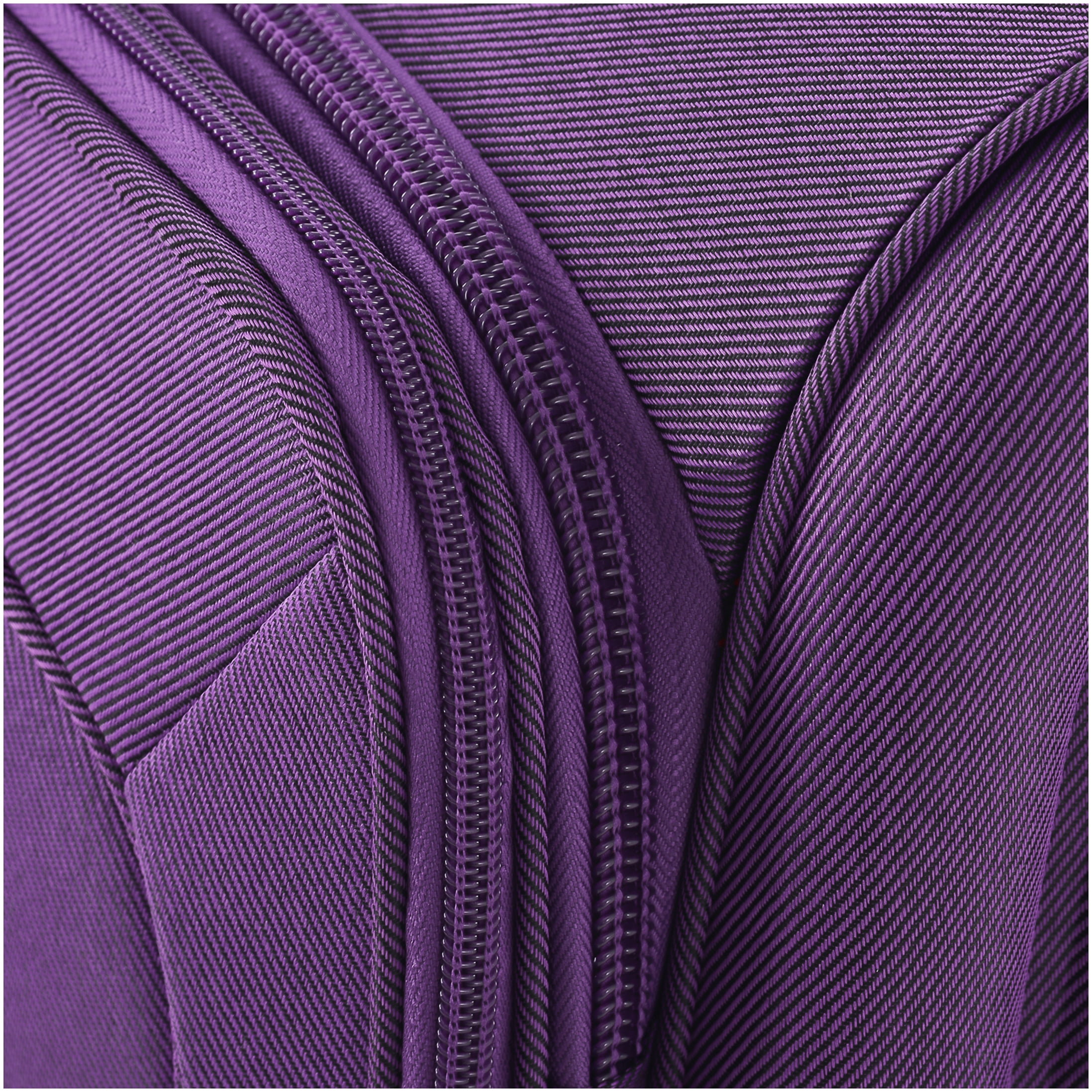 3-Piece Expandable Softside Luggage Set in Purple, Lightweight TSA Lock Spinner Suitcases