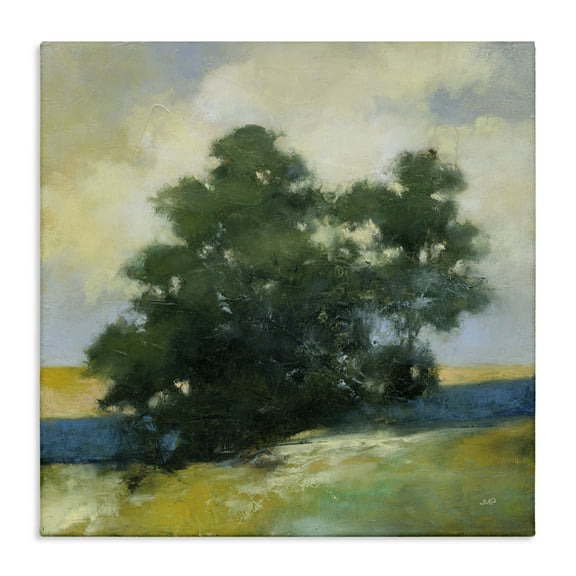 Stupell Industries Solitary Trees Landscape Landscape & Nature Painting Wrapped Canvas Art Print Wall Art, 17 x 17