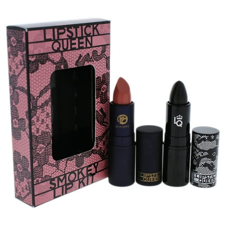Smokey Lip Kit by Lipstick Queen for Women - 2 Pc Kit 0.12oz Black Lace Rabbit, 0.12oz Pinky Nude