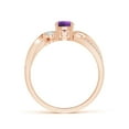 thumbnail image 2 of ANGARA Natural Amethyst and Diamond Twisted Vine Ring in 14K Rose Gold for Women (Size-5mm) | February Birthstone, Birthday, Anniversary, Jewelry Gift for Women | Natural Amethyst Ring, 2 of 9