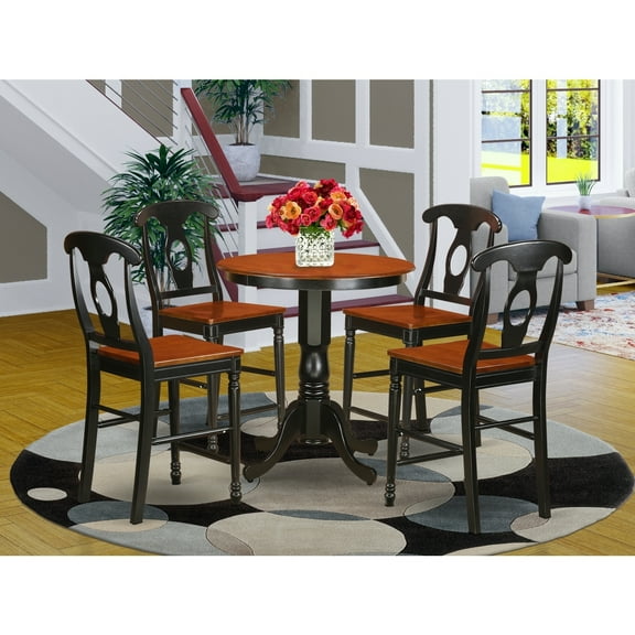Counter Height Table Set with 4 Chairs - Modern Kitchen Pub Dining Set