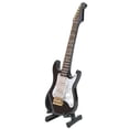thumbnail image 2 of Delicate 14 cm Mini Wooden Electric Guitar Model Ornaments Collection with Stand(Black), 2 of 3