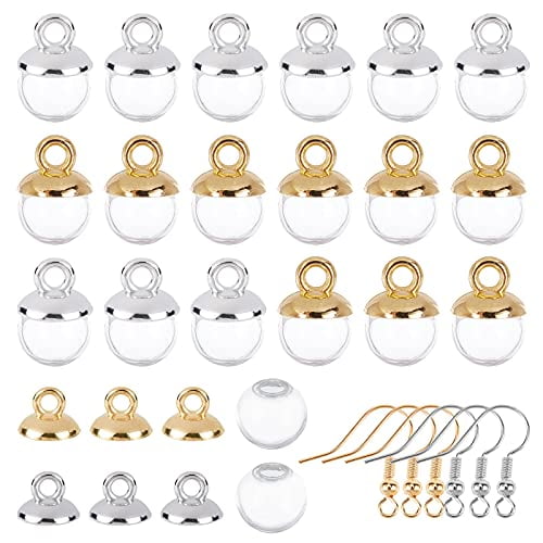 SUNNYCLUE DIY Wish Glass Ball Earrings Kit | 10 Pairs Bubble Globe Charm Jewelry Making Supplies With Hooks & Bails 1 thumbnail image