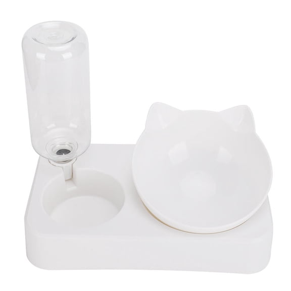 Rupoun Dual‑Function Pet Feeder & Water Bottle – 15° Tilted Bowl, Siphon Water Dispenser, Compact & Safe for Cats & Dogs