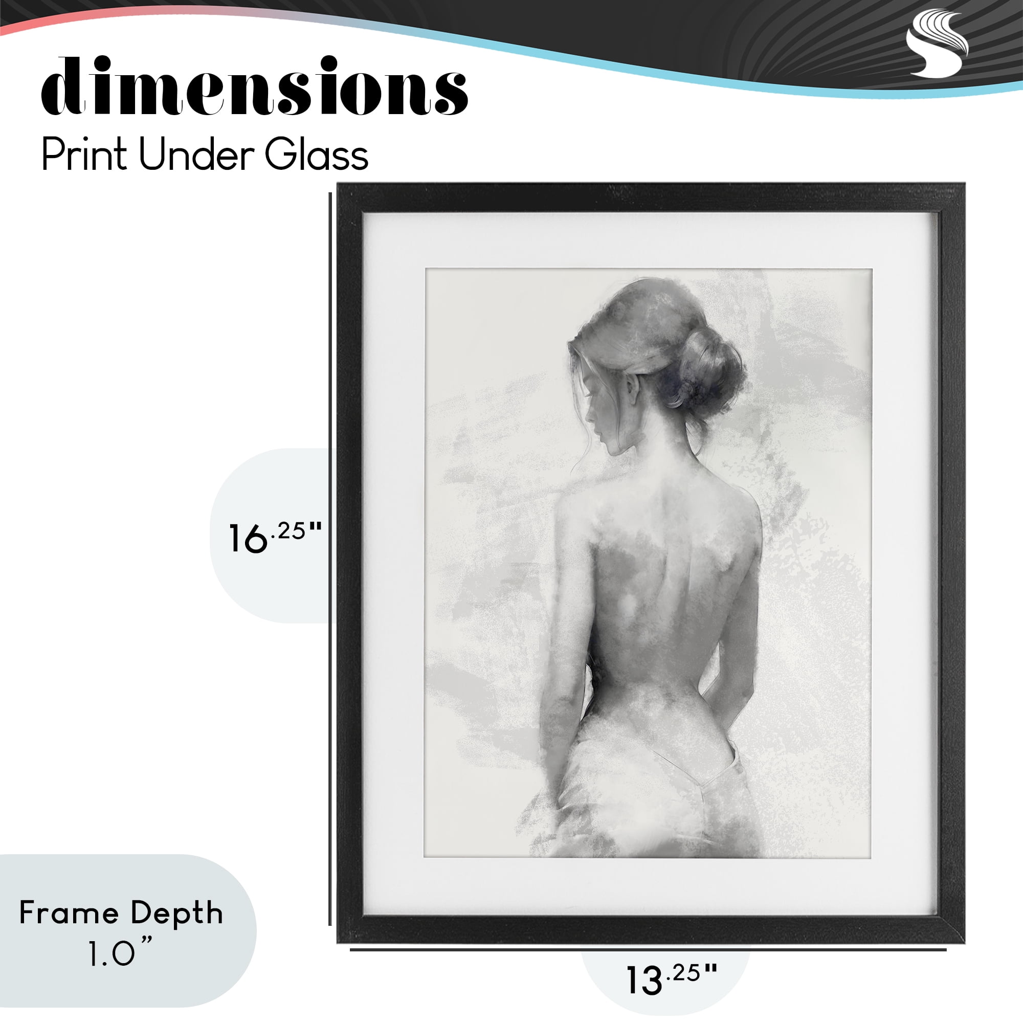 Stupell Industries Mine Elegant Figure Black Framed Print Under Glass, design by Kim Allen