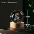 thumbnail image 3 of Bola de cristal IFOLAINA 3D Tiger con base de luz de madera de 60 mm, 3 of 7