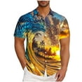 thumbnail image 2 of VBTAPA Mens Big and Tall Hawaiian Shirts Short Sleeve Casual Button Down Shirts Tropical Beach Shirt on Sale Yellow XL, 2 of 6