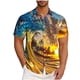 thumbnail image 2 of Blusa y camisa de manga corta con cuello vuelto para hombre, blusa informal de moda con cuello vuelto, blusa estampada de manga corta con botones, blusa de poliéster para hombre, 2 of 6